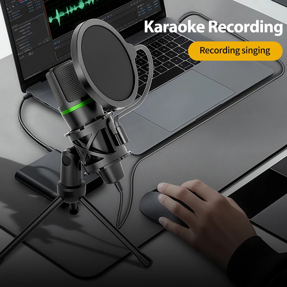 Condenser Microphone USB Wired For PC Computer Laptop Professional Gaming Accessories Streaming Sound Live Podcast RGB Record