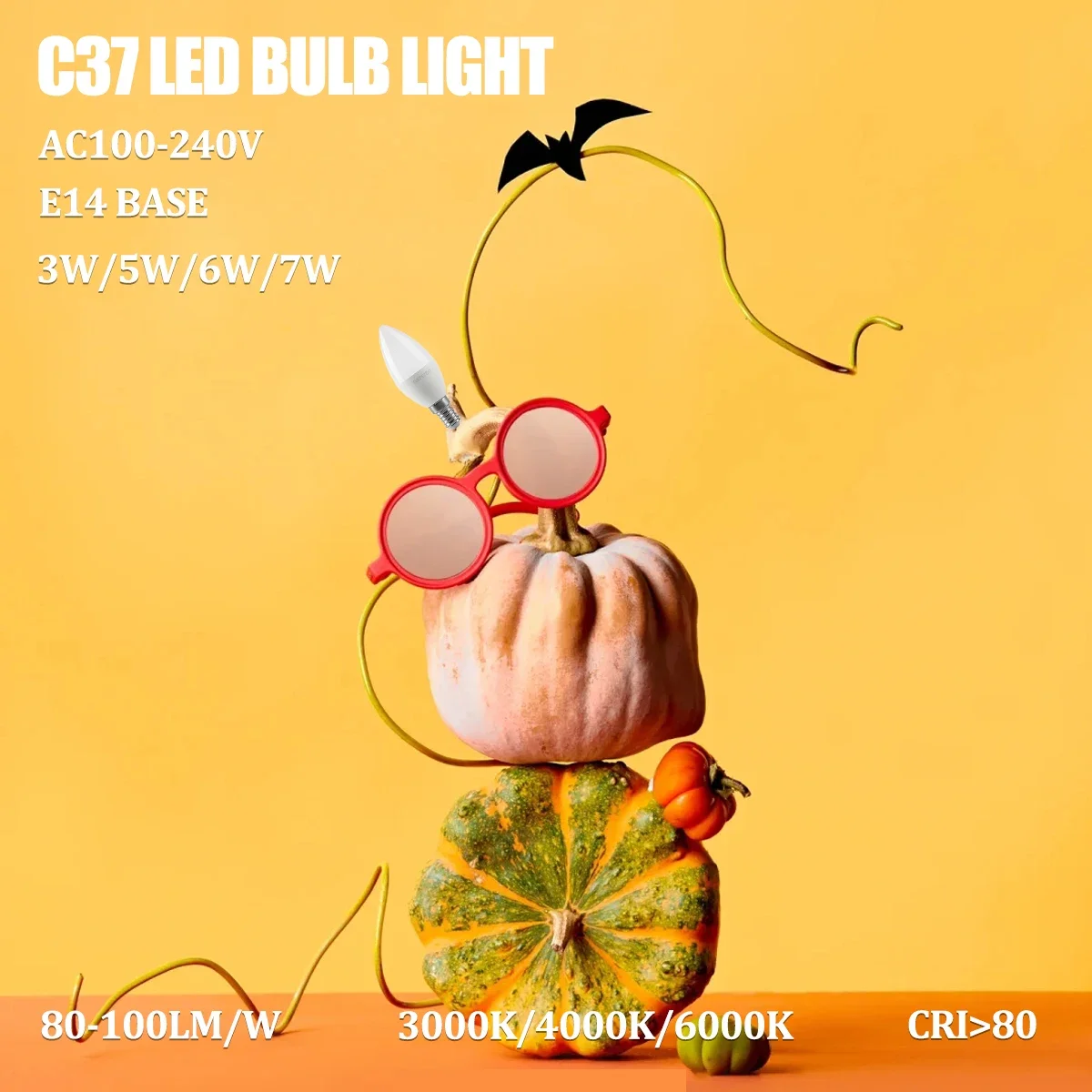 1-10PCS Bombillas Led E14 Candle Bulb 110V 220V E14 3W 5W 6W 7W Light Bulbs  Lamp for Indoor Derec Bedroom and Living Room Light