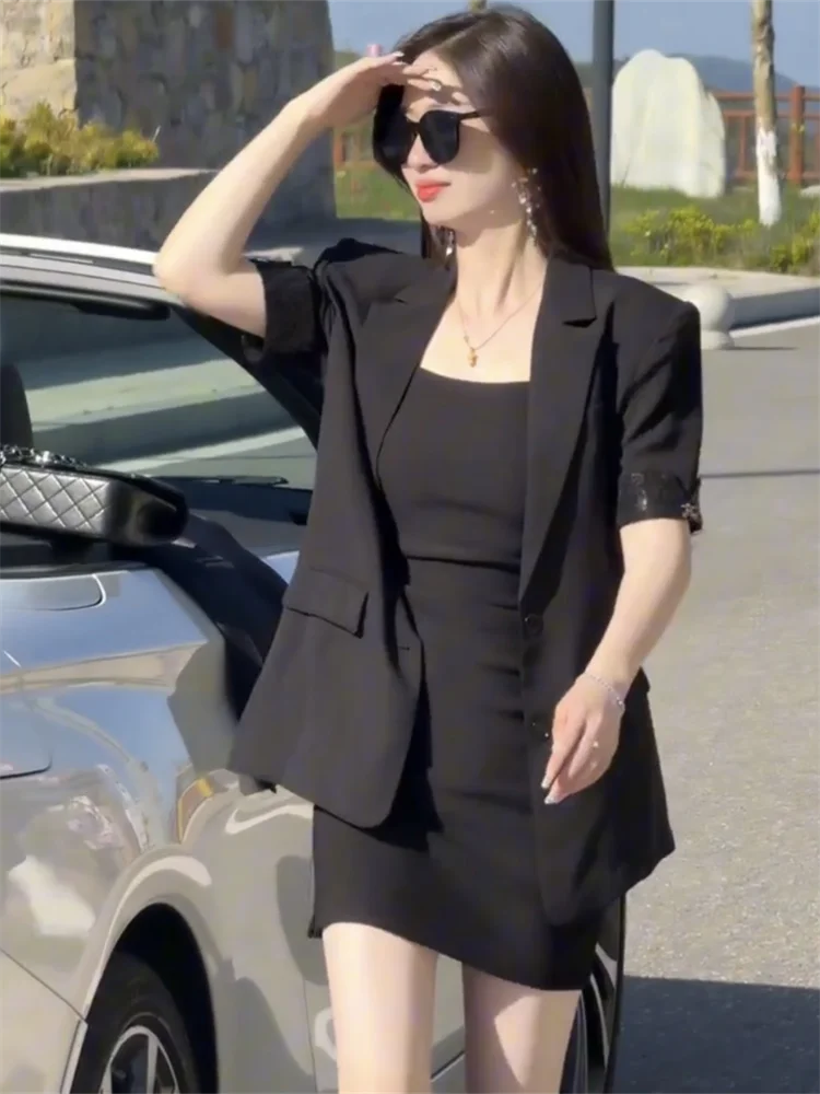 Casual Woman Blazer Sacks Euro-American Gorgeous Chinoiserie Brief Topstitched Retractable Ombre Occupation Autum Pear Material