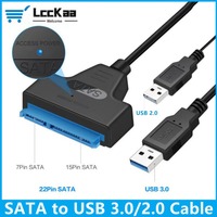 SATA to USB 3.0/2.0 Cable for 2.5 Inch External HDD SSD Hard Drive SATA 3 22 Pin Cable USB 3.0/2.0 to Sata III Cord Up to 6 Gbps