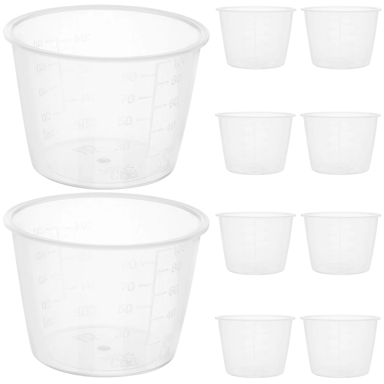 

10pcs Plastic Measuring Cup Rice Cups Liquid Dry Ingredients Transparent Stackable Replacement Rice Cooker Cup