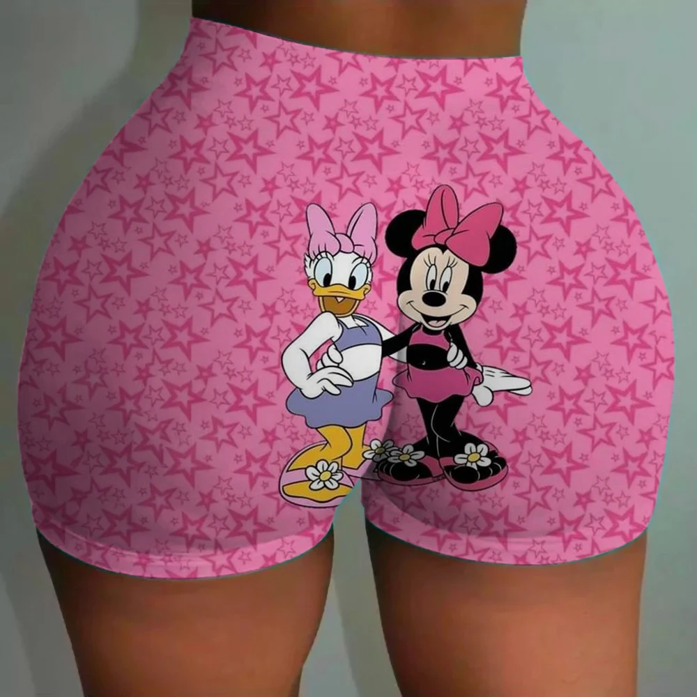 ديزني ميكي ماوس طباعة اليوغا السراويل السراويل النساء رفع السراويل الرياضية النساء اللياقة البدنية الجوارب تنفس عالية الخصر الغنيمة السراويل