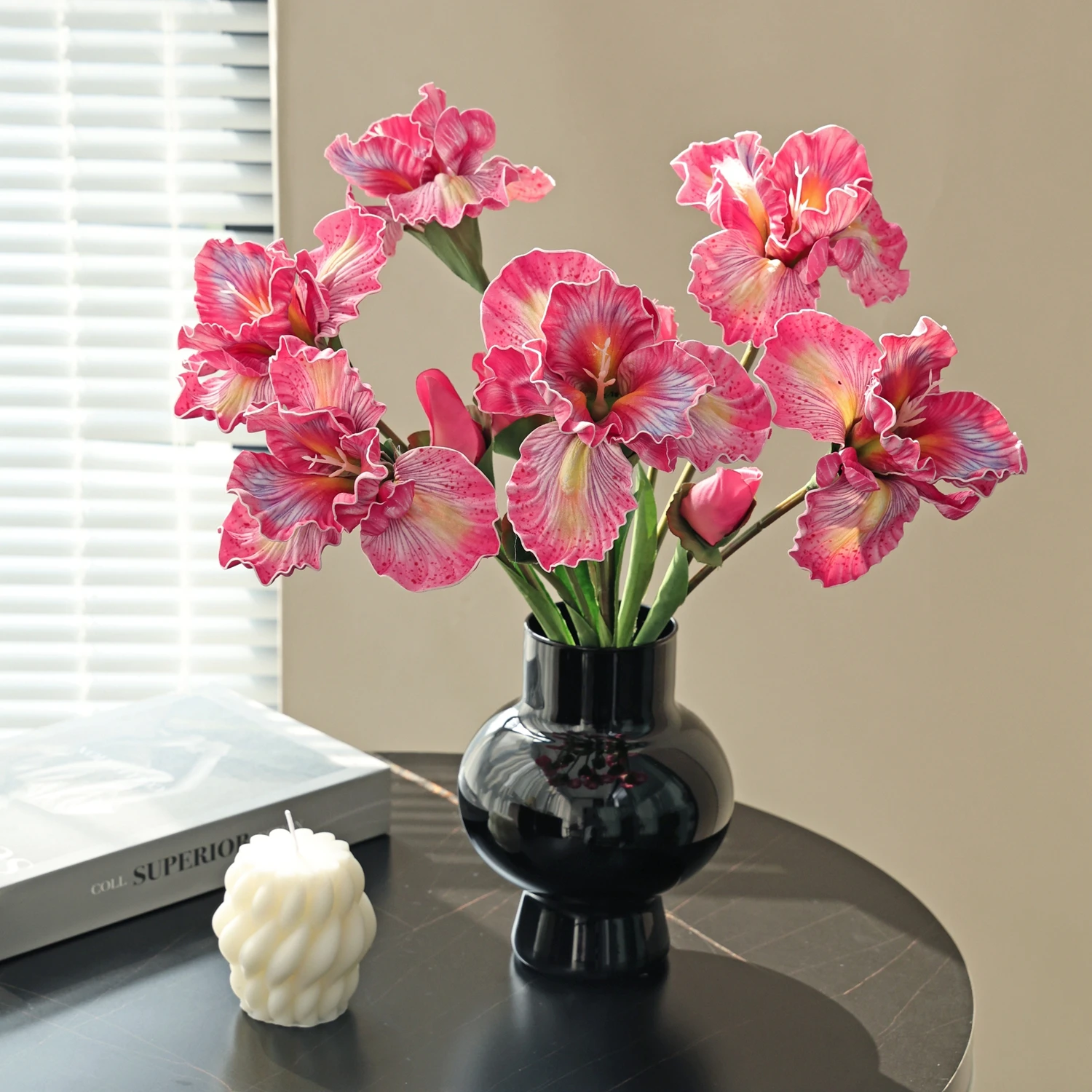 Künstliche Seidenblumen Iris Weiß für Zuhause, Zimmer, Tisch, Festival, Hochzeit, Brautsträuße, Dekoration, Garten, Hof, Vase, DIY-Geschenke – Detail 2