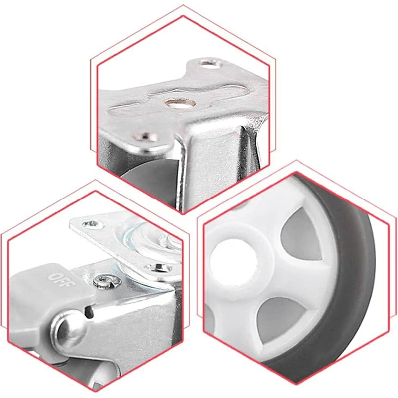 Promotion! 4Pcs Swivel, Silent Rubber Casters, For Furniture Electric Wheel SH-025 (1 Inch)