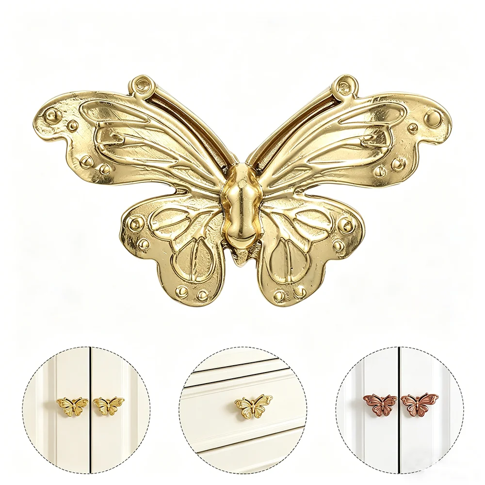 Fashion Gold Butterfly Cabinet Handles Light Luxury Wardrobe Door Pulls Multi Functional Kitchen Home Dressing Table Handle