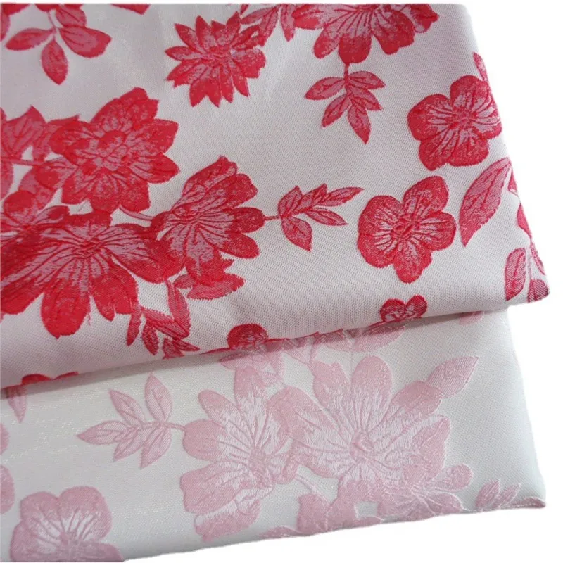 

The new style of jacquard dress with a textured and elegant floral pattern featuring color-woven two-color