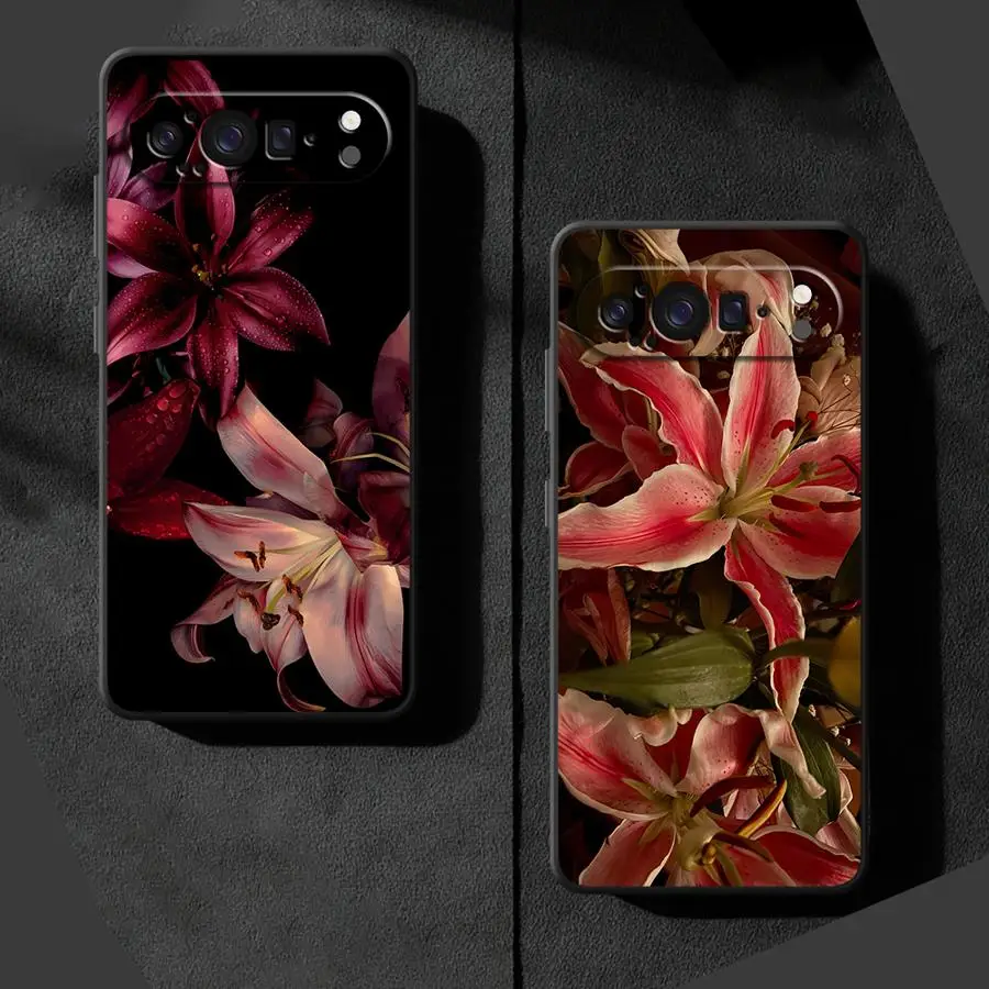Funda protectora para teléfono Google Pixel 10A 8a 6a 6 7 8 Pro 7a 9a 10 9 Pro XL con estampado de flores de orquídea lirio