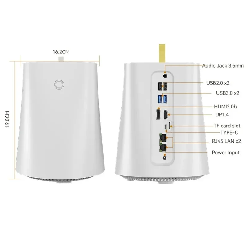 N100 ثنائي الشبكة ثنائي الشاشة مكتب كمبيوتر صغير يدعم Windows11 بلوتوث Pfense جدار الحماية الكمبيوتر AMD 5700U 5825U Linux #1