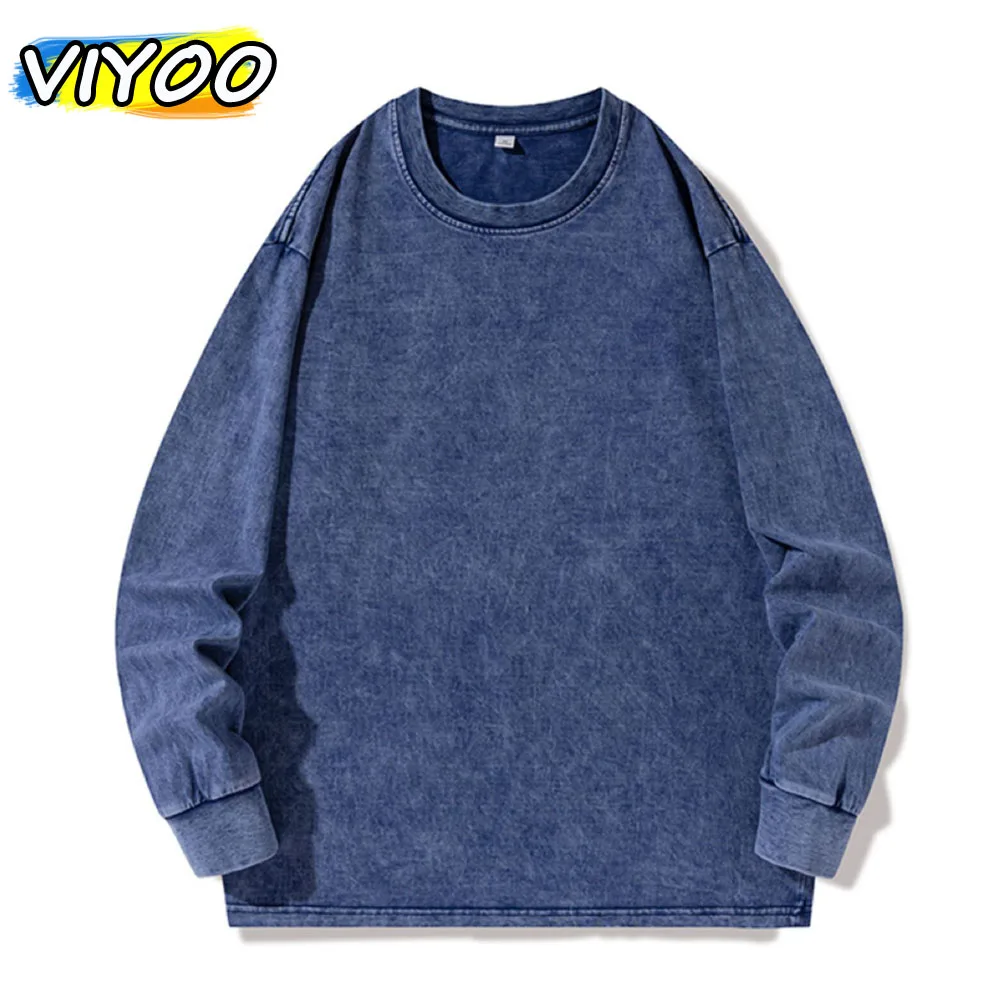 

Men's Women's Cotton Autumn Vintage Long Sleeve T-Shirts Sweatshirts Undershirts Pullovers Tops Blouse For Women Streetwear