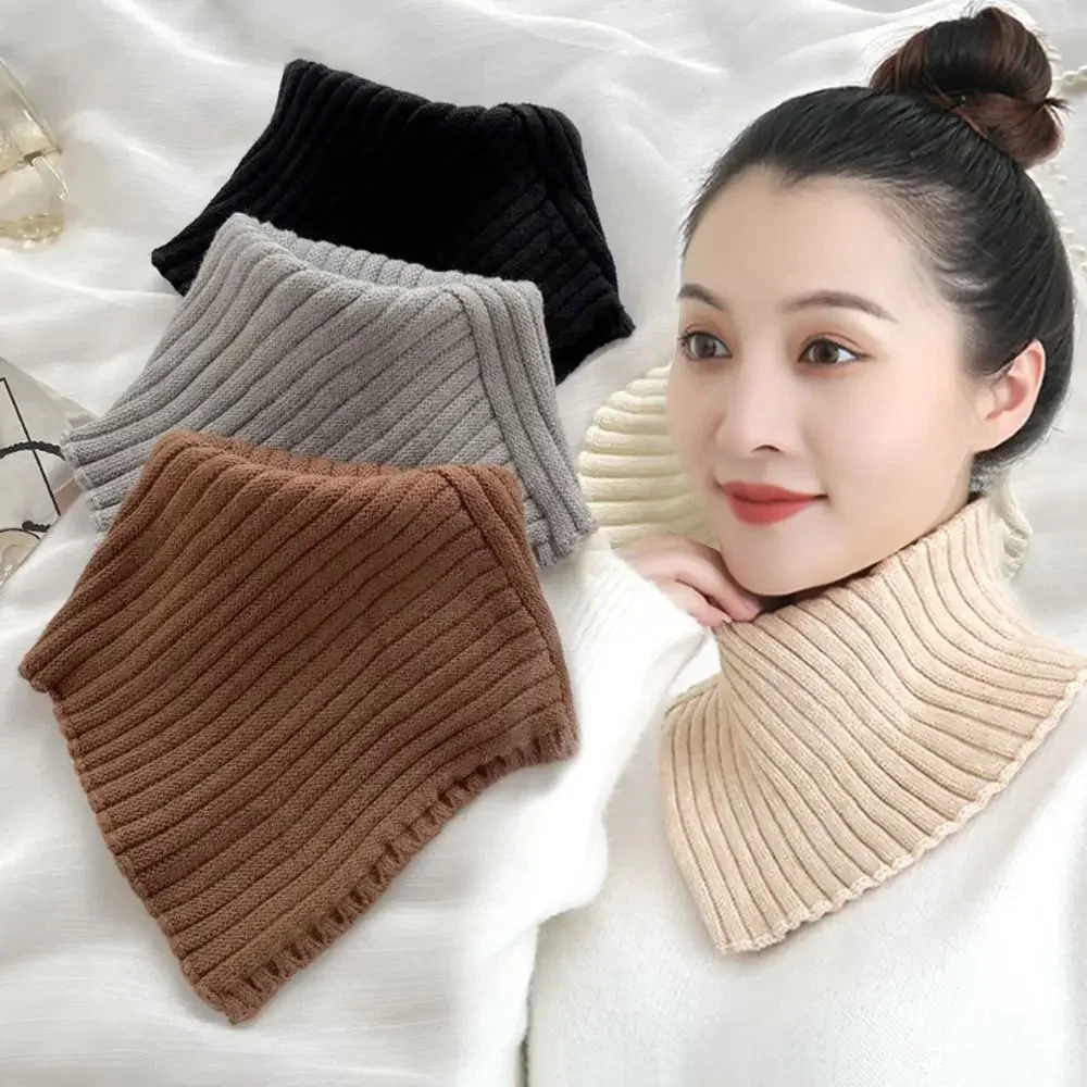 

Fashion Autumn Winter Knitted Fake Collar Scarf Women Warm Elastic Turtleneck Neck Warmer Detachable Winter Warm Windproof Scarf