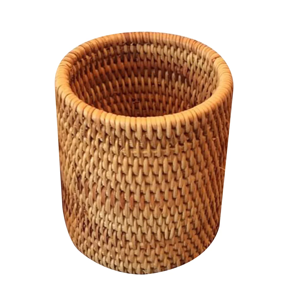 

1PC Rattan Woven Tea Set Container Handmade Tea Ceremony Basket Creative Tea Storage Basket Multi-purpose Rattan Woven Pen Conta