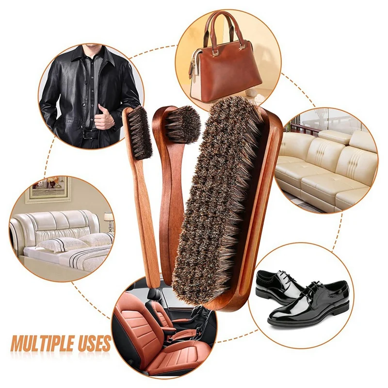

4 шт., набор щеток для блеска обуви из конского волоса, аппликаторы для польского макара, чистящая кожаная обувь, щетки для ухода за ботинками, щетка для чистки-A51M
