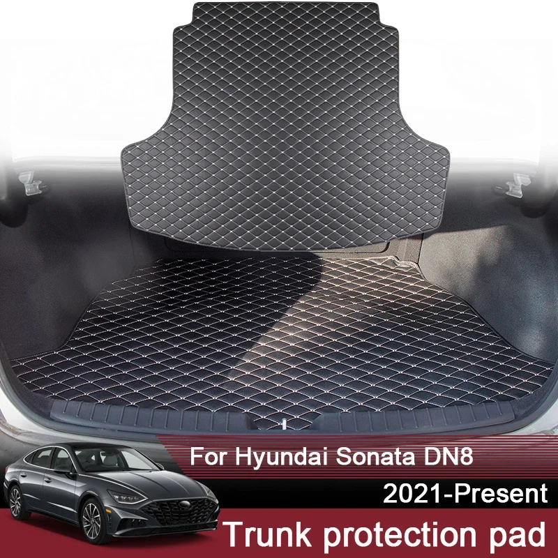 

1 шт. автомобильный Стайлинг, коврик на задний багажник для Hyundai Sonata DN8 2021, кожаный водонепроницаемый автомобильный багажник, аксессуар