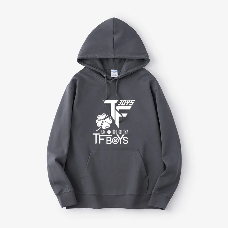 

Tfboys Wang Junkai Wang Yuan Yang Qian Xi Hoodie Support Faion Cotton Street Sle Long Sve Loose Fit Printed Sweatirt