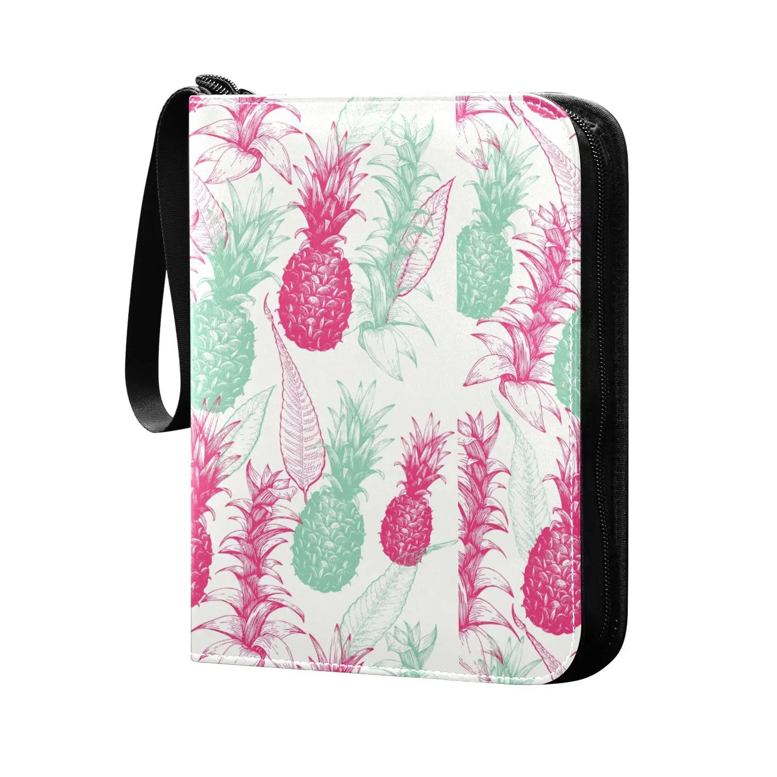 Pineapples Are Ripe 4 Pocket Card Binder, 400 Double Sided Pocket Album for Sport Game Cards, Unique Card Collection Storage