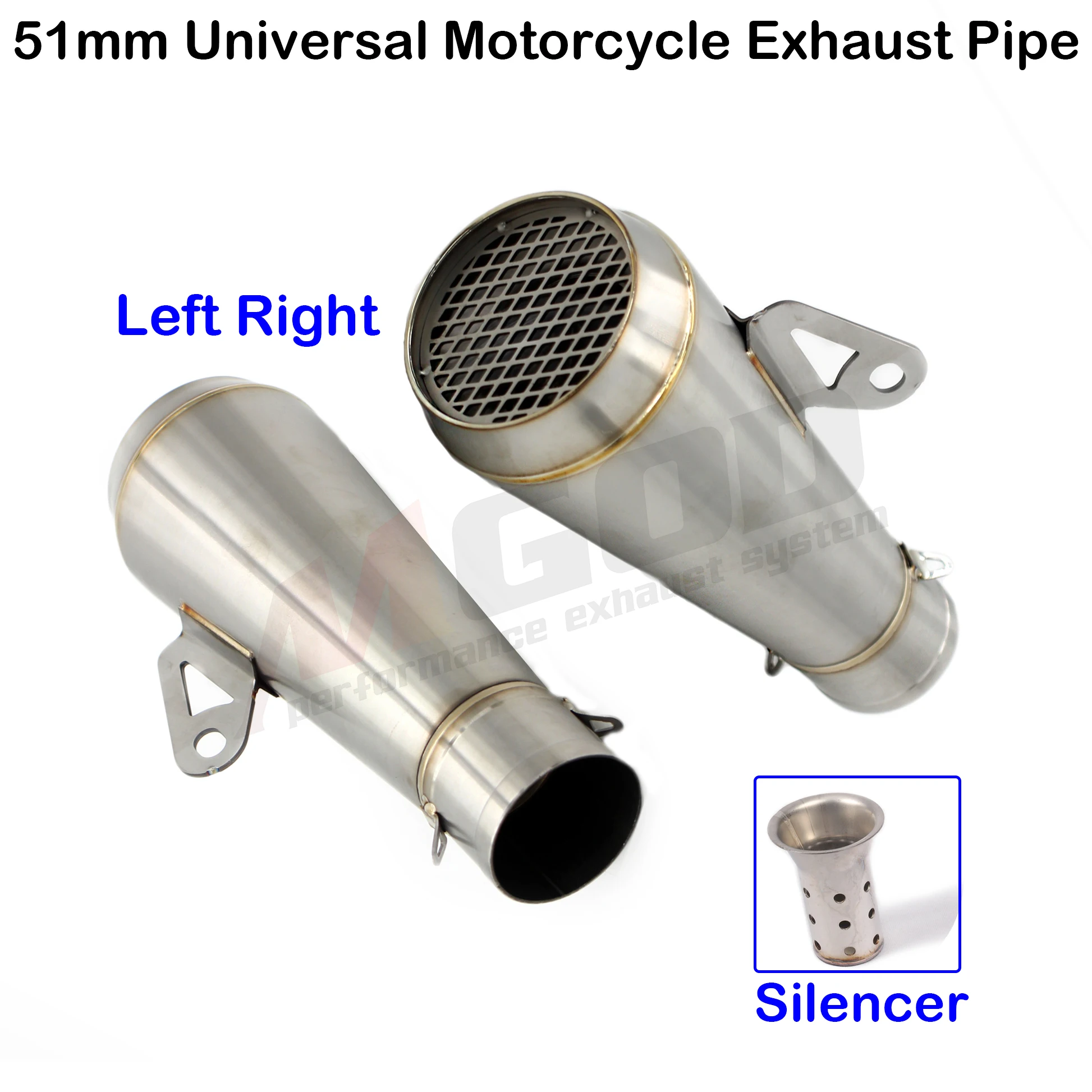 51mm Universal Motorcycle Left Right Exhaust Escape Moto DB Killer Muffler For ARROW Ninja Ninja400 502X ZX10R Z900 R6 Duke R390