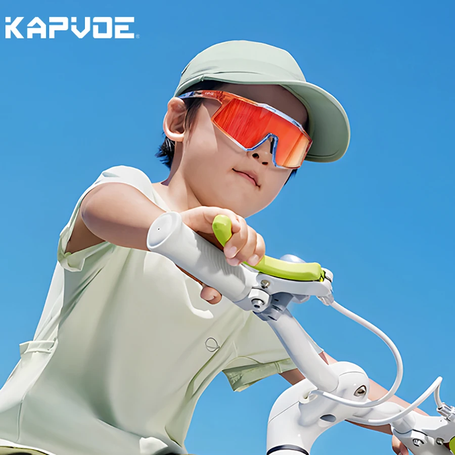 Kapvoe Kids Cycling Sunglasses Photochromic Children Cycling Glasses MTB Bicycle Outdoor Bike Sports Eyewear Golf Accessories