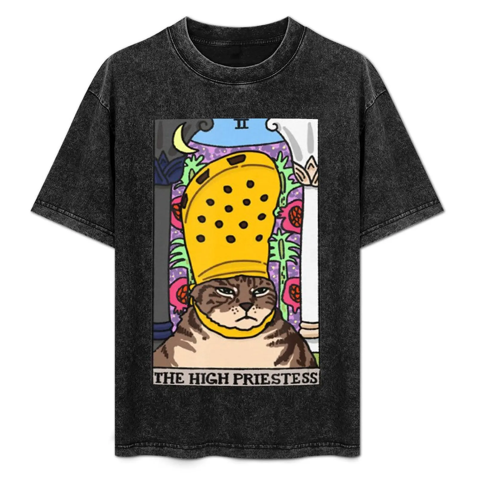 High Priestess Cat Tarot Card T-Shirt anime stuff vintage sublime mens graphic t-shirts pack