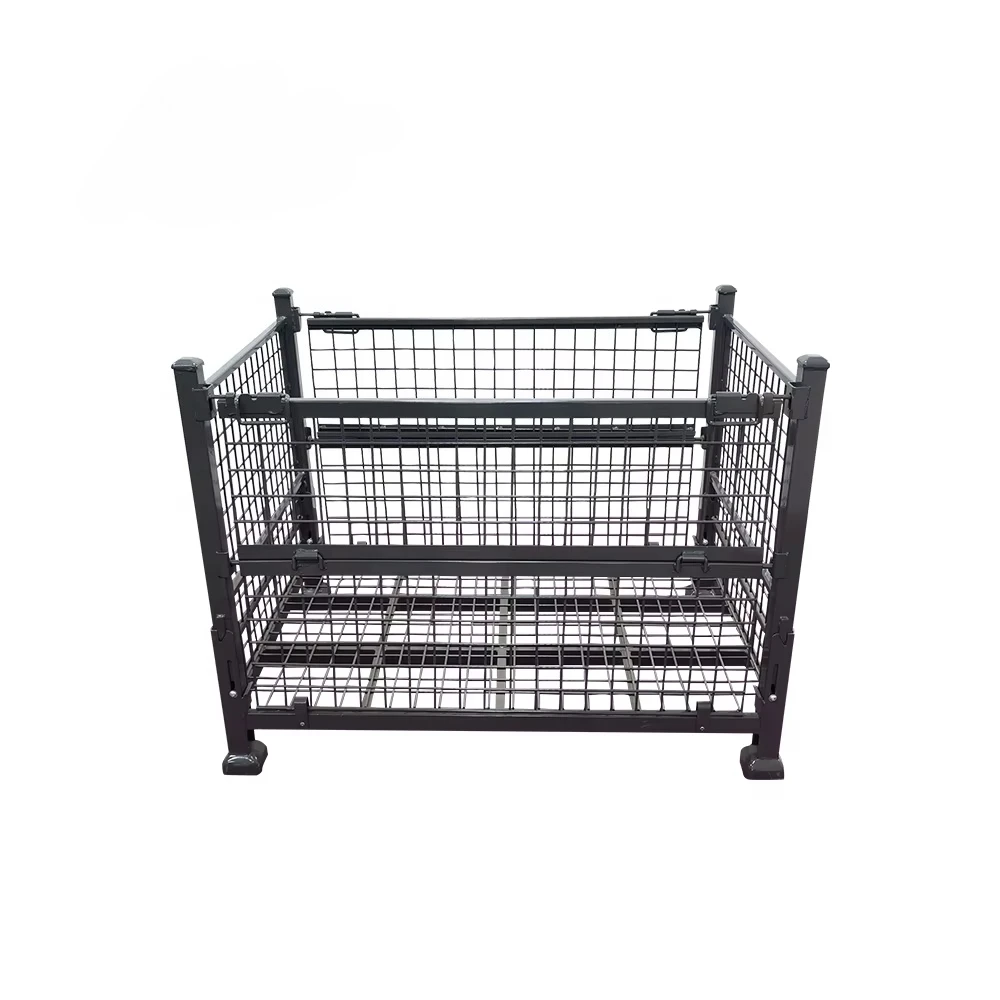 Stackable Collapsible Steel Crate Cage Stillage Pallet Exquisite Workmanship Heavy Duty Warehouse
