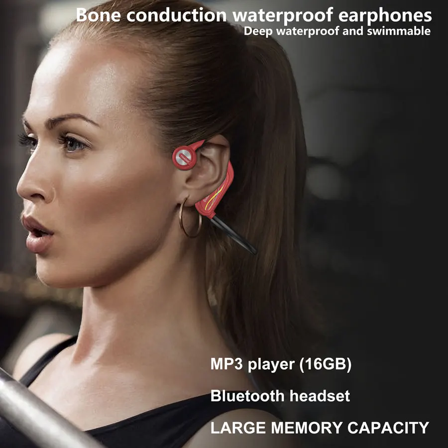 Cho MI Sony Đôi Kết Nối Tai Nghe Không Dây Dẫn Truyền Xương IPX8 Tai Nghe Bơi Mi Ng Chống Nước Mp3 16G Nhạc mi C