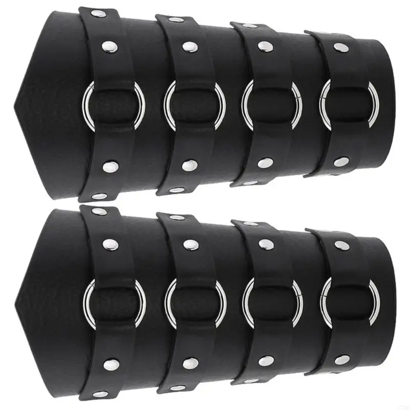 C71F Mannen Zwarte Bracer Cosplay Bracer Polsband voor feesten