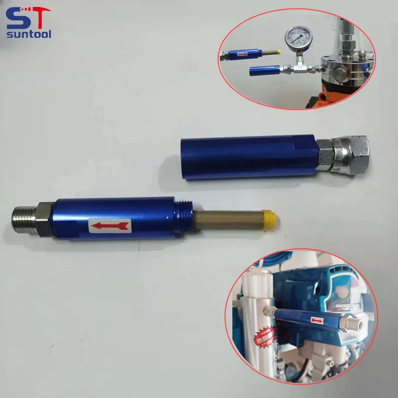 Suntool Airless Spray Machine Filter With Two Connector Joint  Adapters Airless Paint Spray Gun Accessories