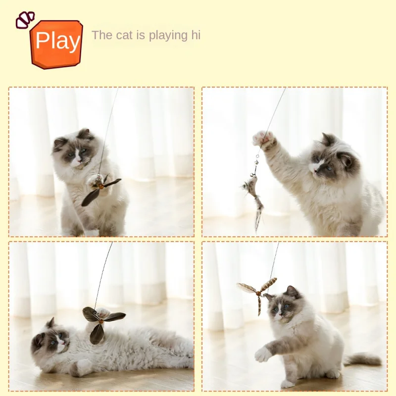

Steel Wire Teaser Bell Self-Hi Relieving Stuffy Artifact -Resistant Long Brush Holder Bite Pet Supplies Cute