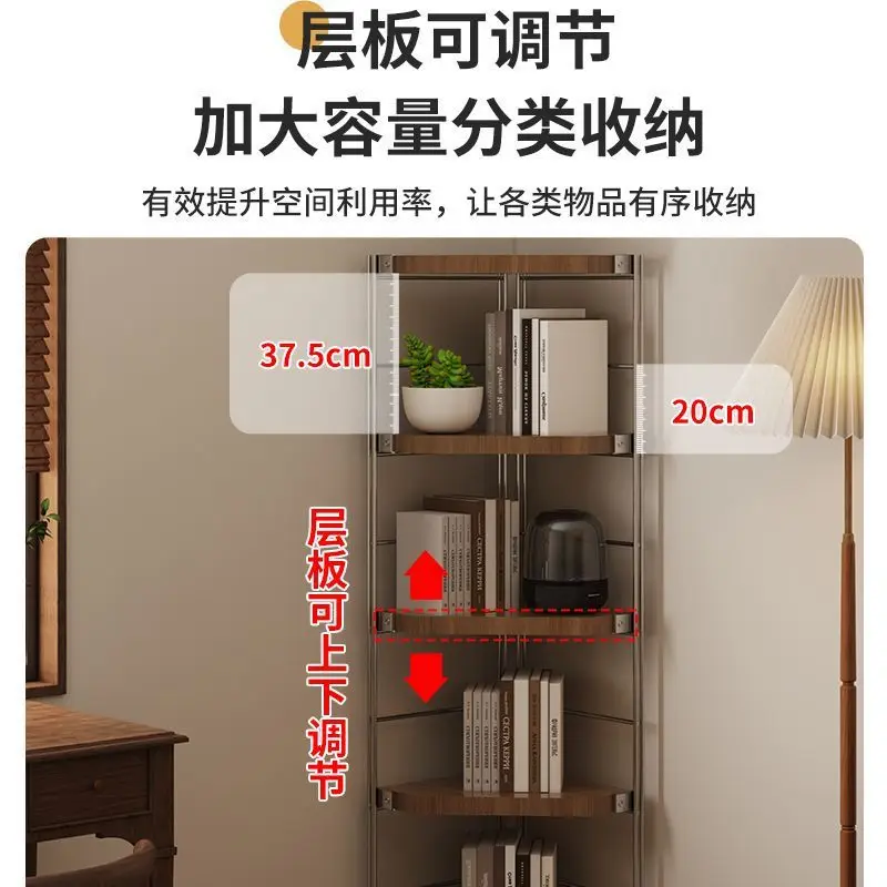 Corner rack Corner Japanese shelf Bookcase Multi-layer storage rack Floor-to-ceiling kitchen Living room Balcony Triangle