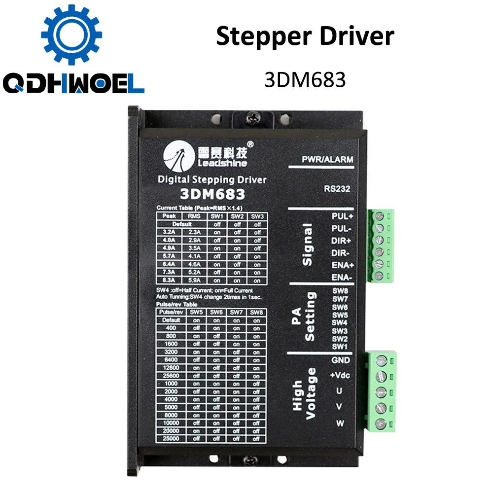 

QDHWOEL Leadshine 3 Phase 3DM683 Stepper Motor Driver 20-60VDC 0.5-8.3A