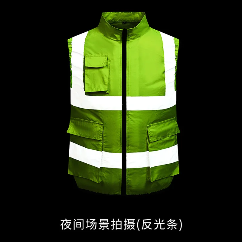 Refrigeration Vest Outdoor Tooling Men's Fan Clothing with Reflective Strip Cooling Sleeveless Vest Air Conditioner Clothing