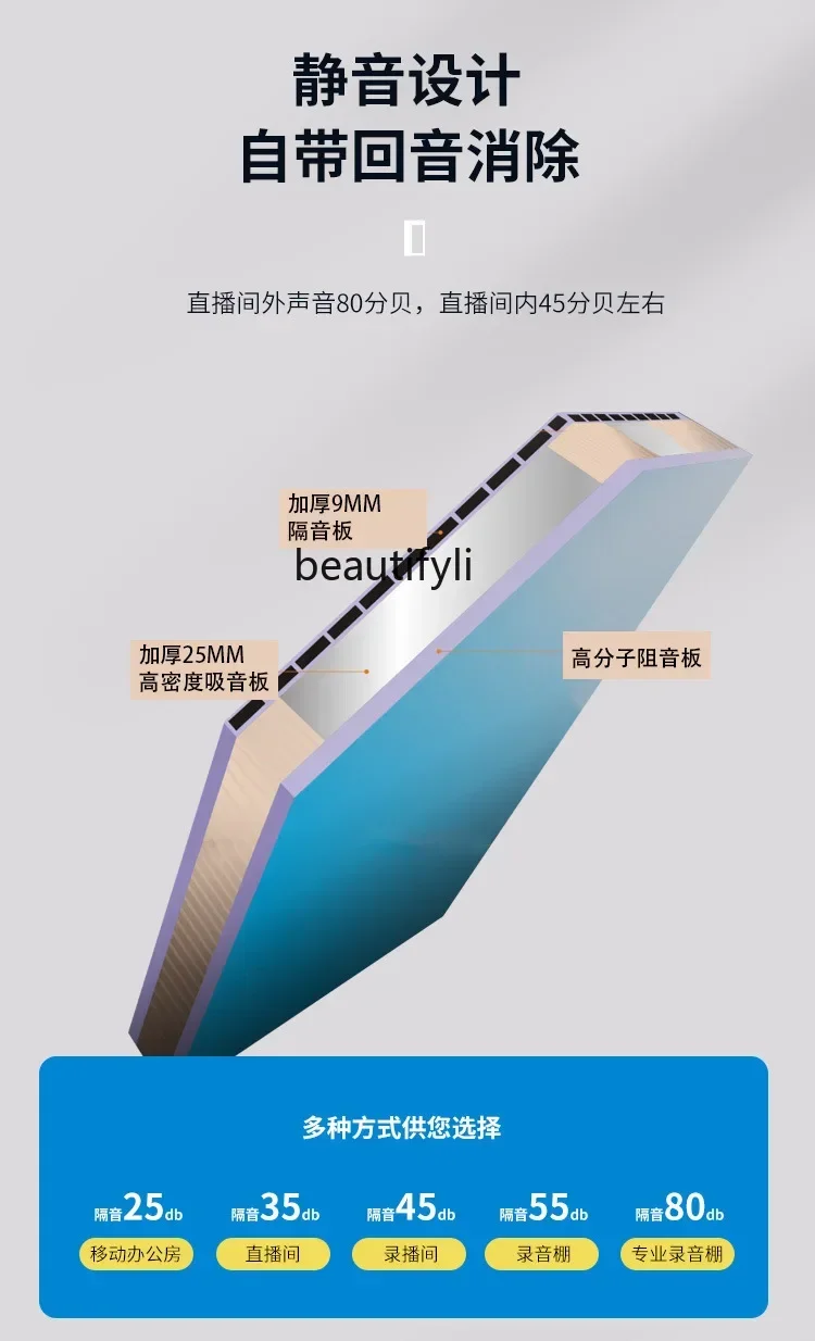 45Single office warehouse, mobile sound insulation cabin, live stream, silent room, sound insulation room, live stream.