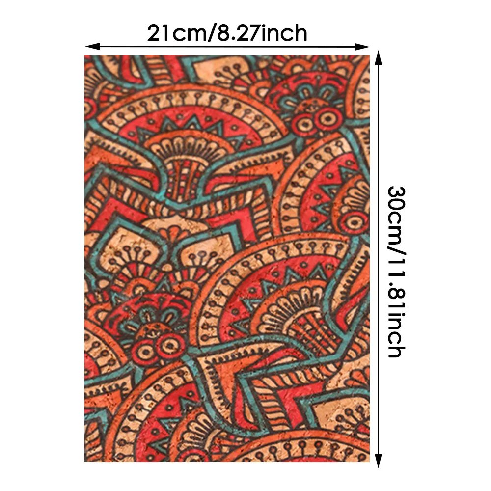 A4 New printed Cork fabric Flowers Butterflies City Owl DIY Production Pocket Notebook Cover