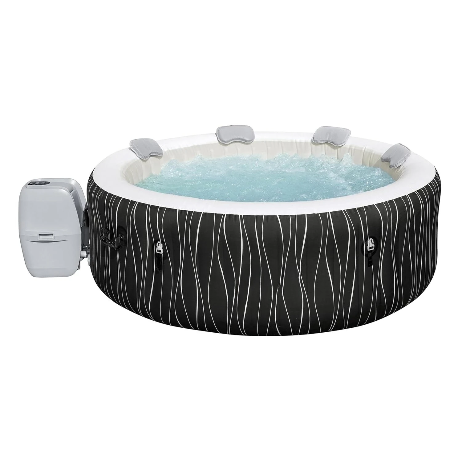 

4-6 Person Round Inflatable Hot Tub, Energy Efficient Portable Outdoor Spa with 140 Air Jets, Custom