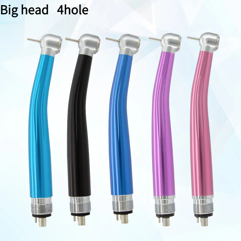 Dental Press High Speed Handpiece Air Turbine NSK 4/2 Hole Colorful Big/Standard Head Push Button Silver Rings Dentist Equipment