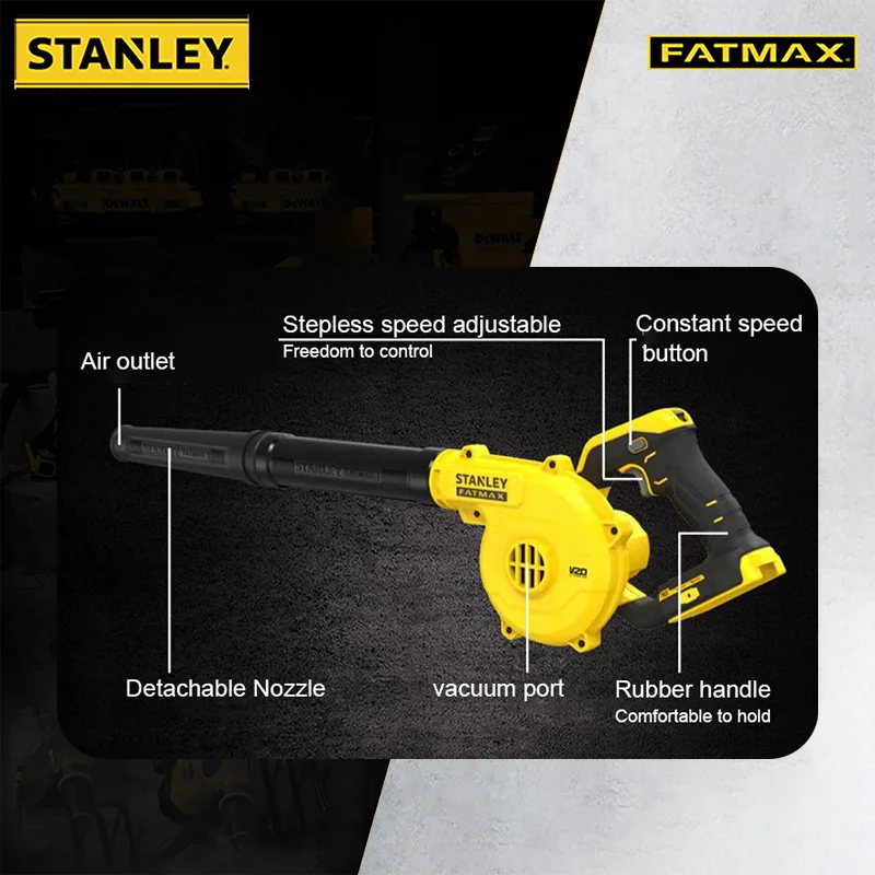 Stanley Cordless SCBL01 20v Blower 80m/s Speed Adjustable 160Cubic Meter Per Hour Rechargeable Universal Craftsman Platform