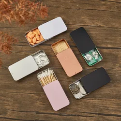 1PC Mini Nero Opaco Copertura Scorrevole Push-Pull Scatola di latta Portatile U Disco Gomma da Masticare Scatola di Metallo Piccola Casa Unguento scatola di immagazzinaggio