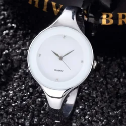 Montres-bracelets à quartz en acier inoxydable argenté pour femmes, bracelet élégant, horloge de luxe, cadeau, livraison directe, 2023