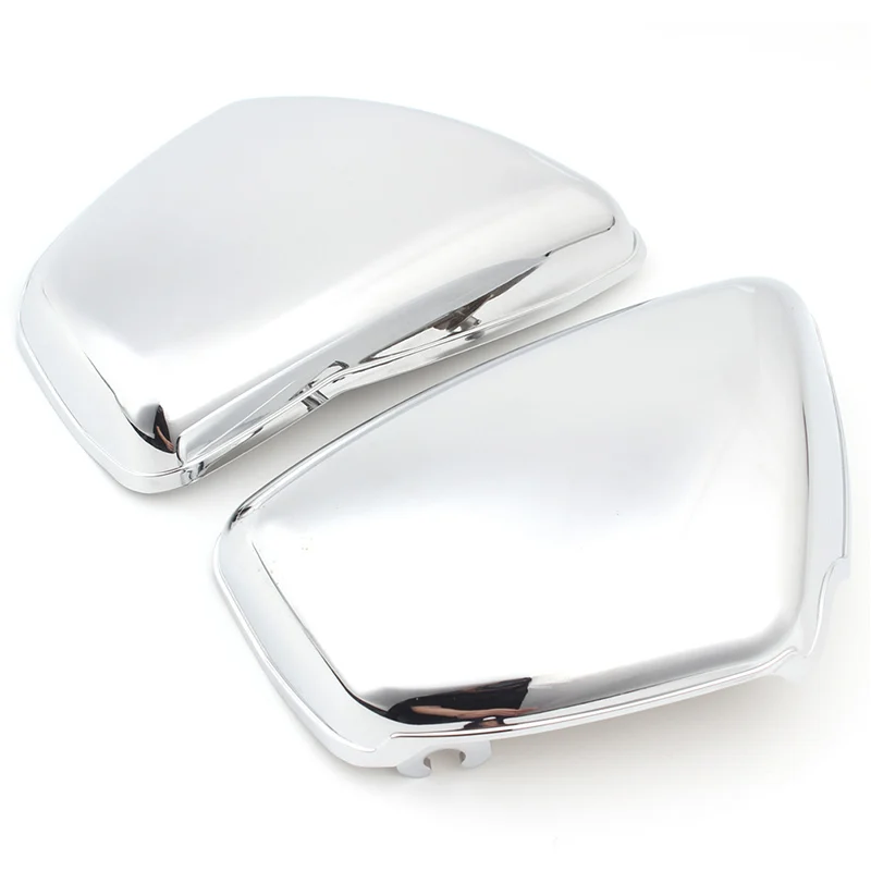Motorcycle Battery Side Fairing Cover ABS Plastic Guard Protector Covers Chrome Black For Yamaha XV700 750 1000 1100 Virago