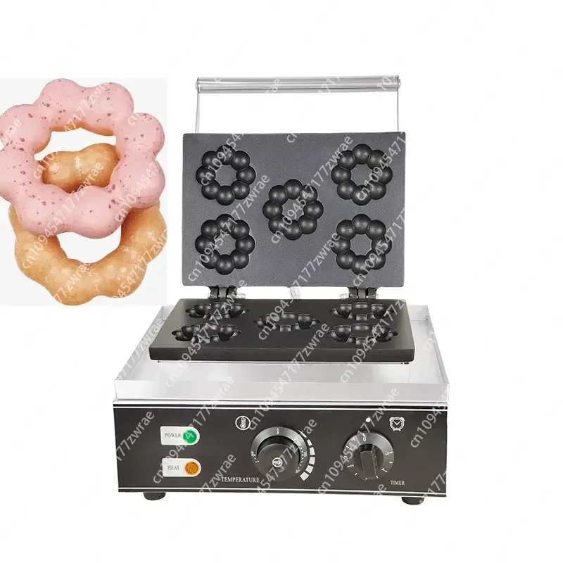 Commercial Electric Plum Blossom Donut Waffle Maker 5-Grid Flower Shape Donut Machine PB-5A