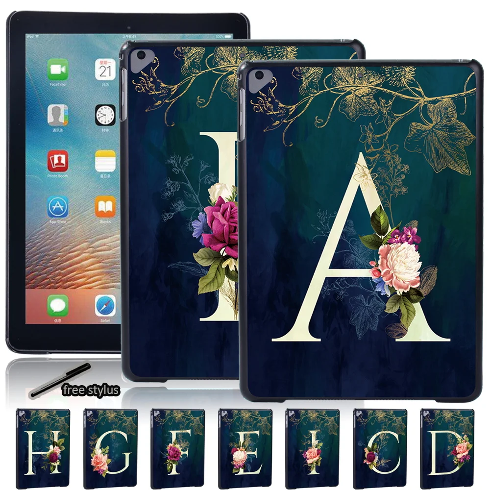 

Tablet Hard Shell Case for Apple IPad Air 3 10.5"(2019)/iPad Air 1 2 4 2020 10.9"/Air 5 Slim Cover with Flower 26 Letter Pattern