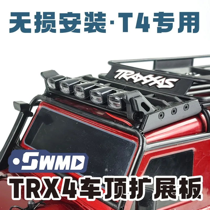 For Traxxas TRX-4 Land Rover Defender Roof Light Bar Mount Plate No-Drill Installation Body Protection Crawler Car Upgrade Part