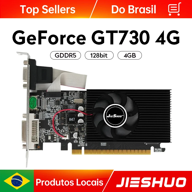 

JIESHUO NVIDIA GT730 4 Гб D3 128 бит PCIE20 x16 графическая карта, NVIDIA GeForce GT 730 4G