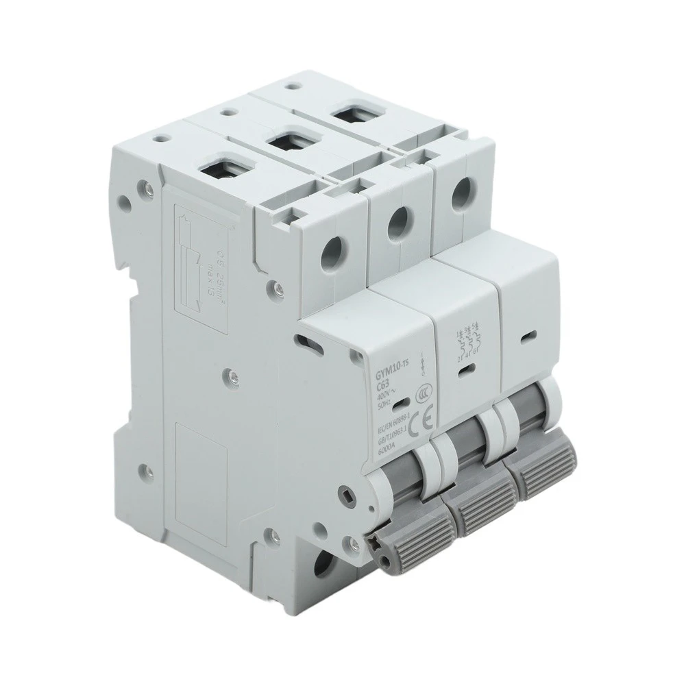 3P Miniature Circuit Breaker 6-63A Magnetic AC Disconnect Switch 230-400V DIN Rail Mount For Industrial Residential Electrical S