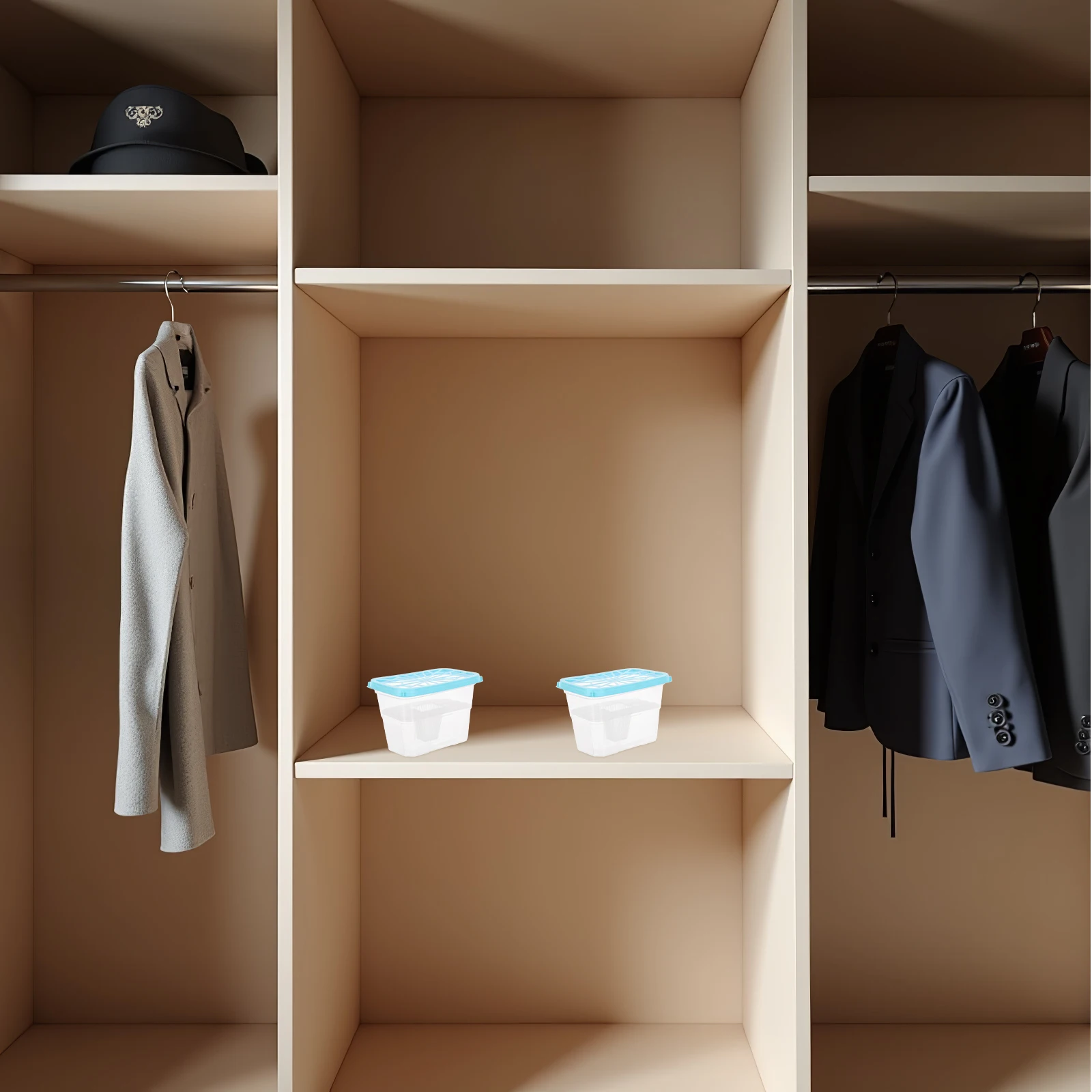 

6pcs Reusable Dehumidification Box Empty Moisture Absorber Holder For Closet Wardrobe Bathroom Refillable Plastic Container