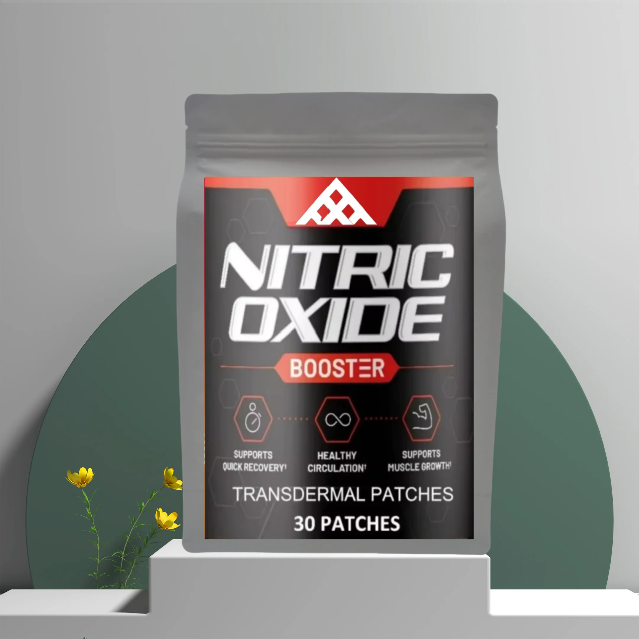Nitric Oxide Booster Transdermal Patches, Performance Formula For Stamina & Endurance, 30 Patches One Month Supply