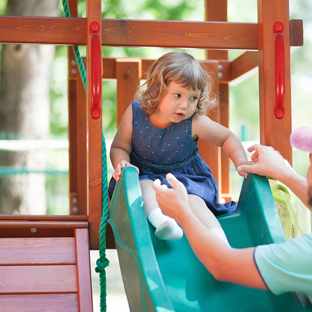 1 مجموعة دائم عدم الانزلاق مقبض بلاستيكي ملعب مقبض السلامة الاطفال سوينغ تسلق الإطار قبضة عدة سوينغ قبضة قضبان واقية