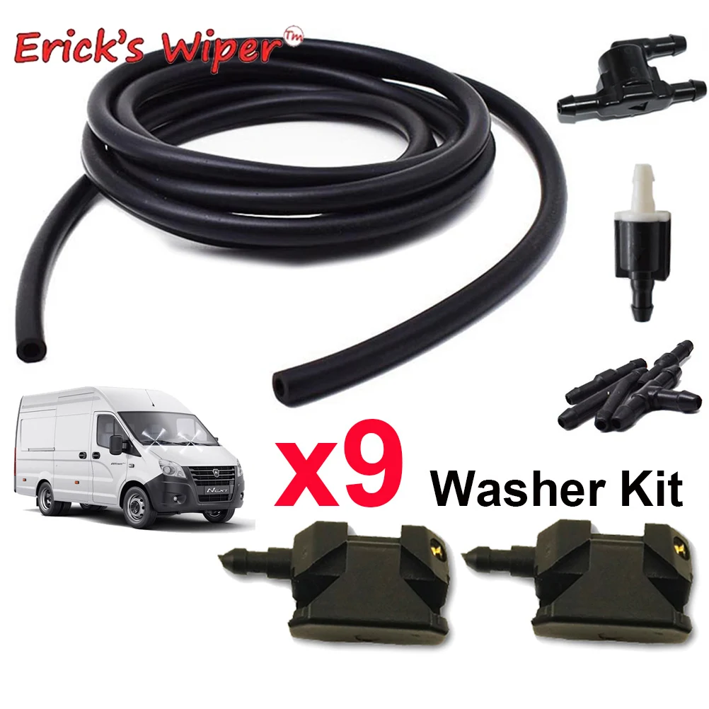 Erick's Wiper Windscreen Washer Wiper Water Spray Jets Nozzles Hose For GAZelle NEXT 2013 - 2023 4-Way Check Valve Tube