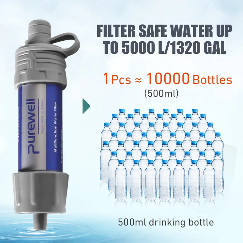 Outdoor Purification Water Filter Straw Camping Equipment Water Purifier Water Filtration System for Survival Emergency Supplies