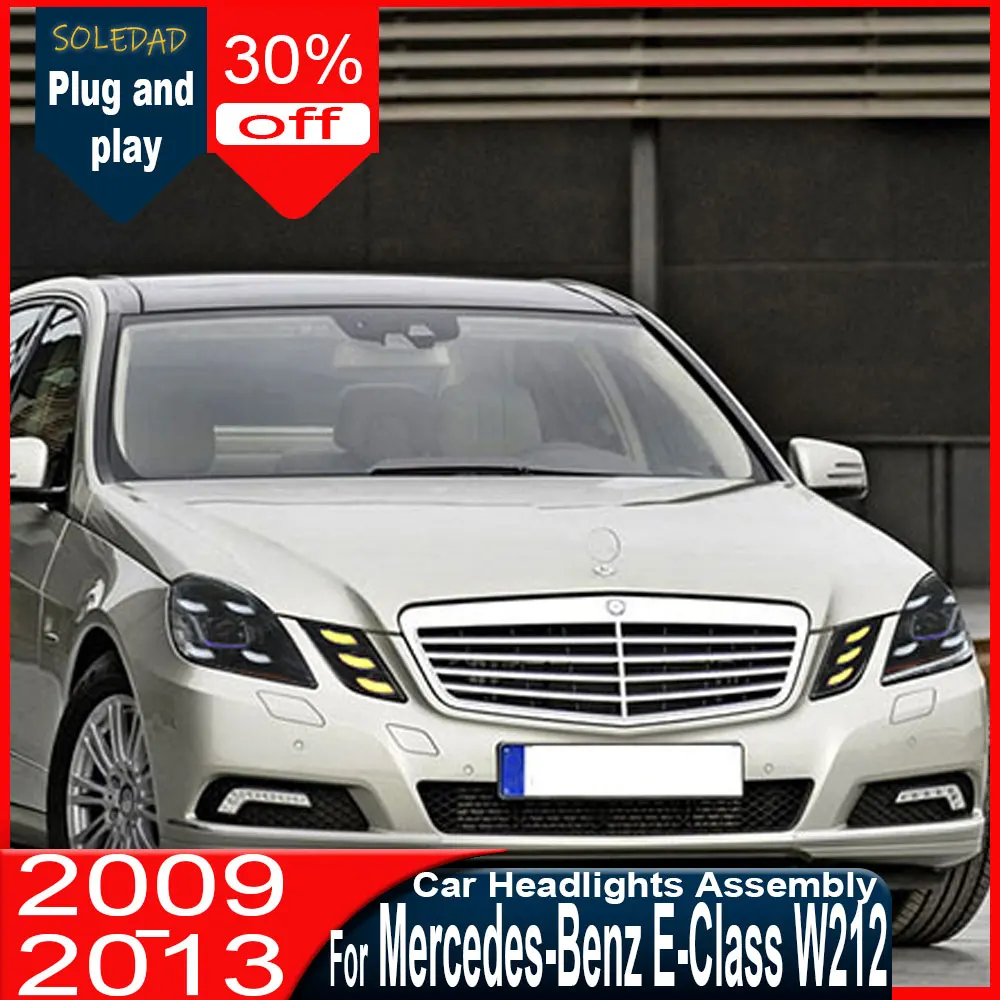 Car Headlight For Mercedes-Benz E-Class W212 2010 2011 2012 2013 LED Head Lamp Upgrade DRL Daytime lamp Assembly Plug And Play