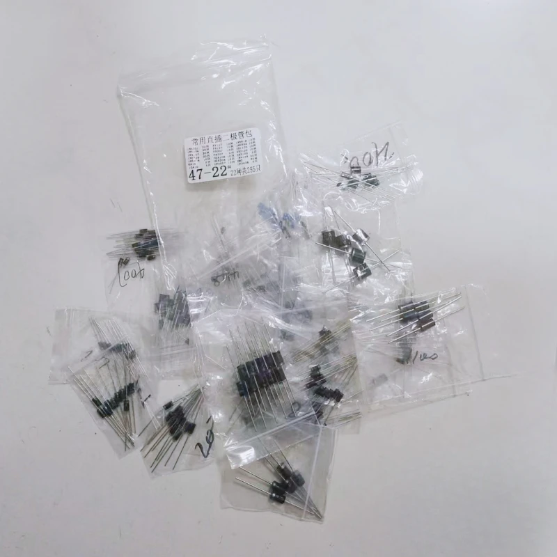 255PCS 22 values Fast Recovery Rectifier Diode Schottky Diodes Kit 1N4001 1N4004 1N4007 1N4148 1N5399 1N5408 1N5819 6A10 10A10